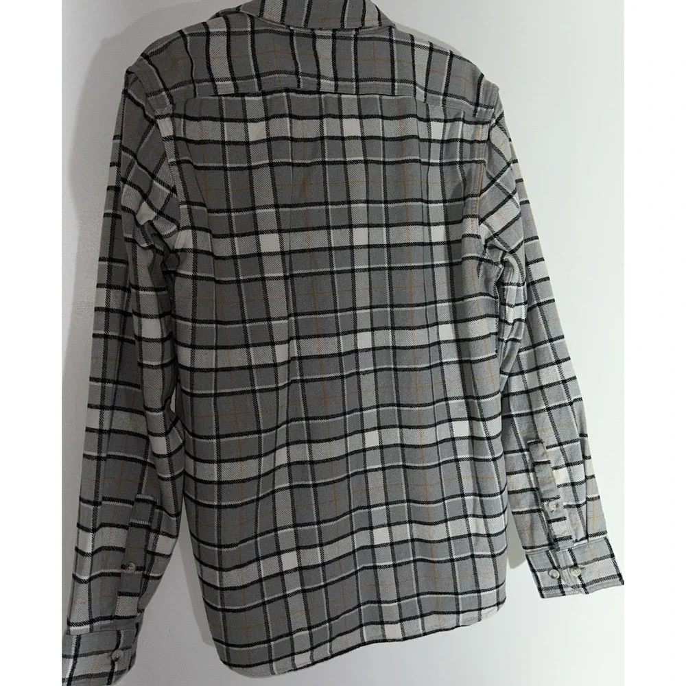 (11/b47)Banana Republic Men's L Plaid Flannel Button-Up Shirt Jacket Size Medium